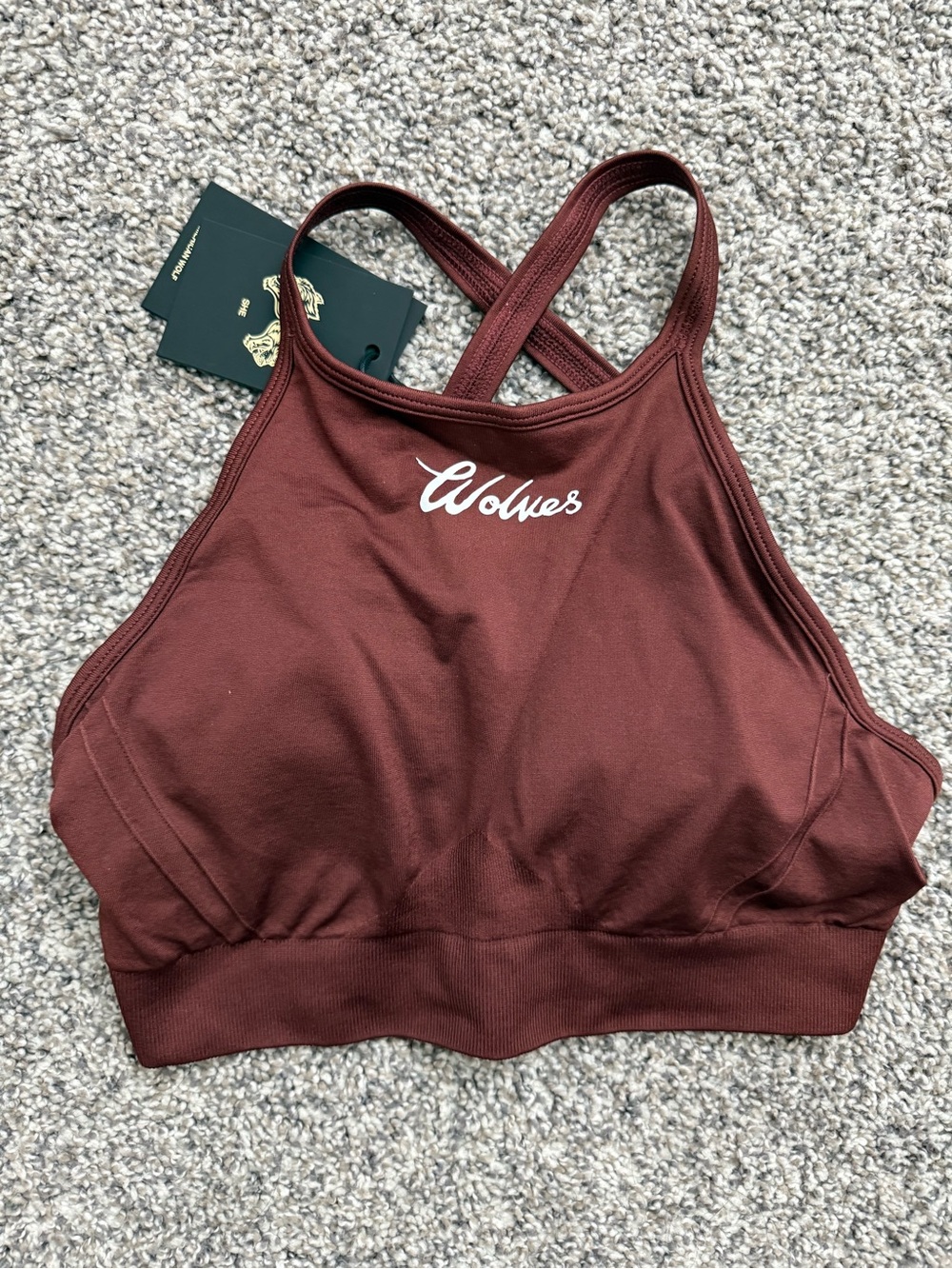 Women's Maroon High-Neck Sports Bralette - Darc Sport NWT